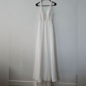 NWT Lulus Forever Promised White Chiffon Embroidered Sequin Maxi Dress